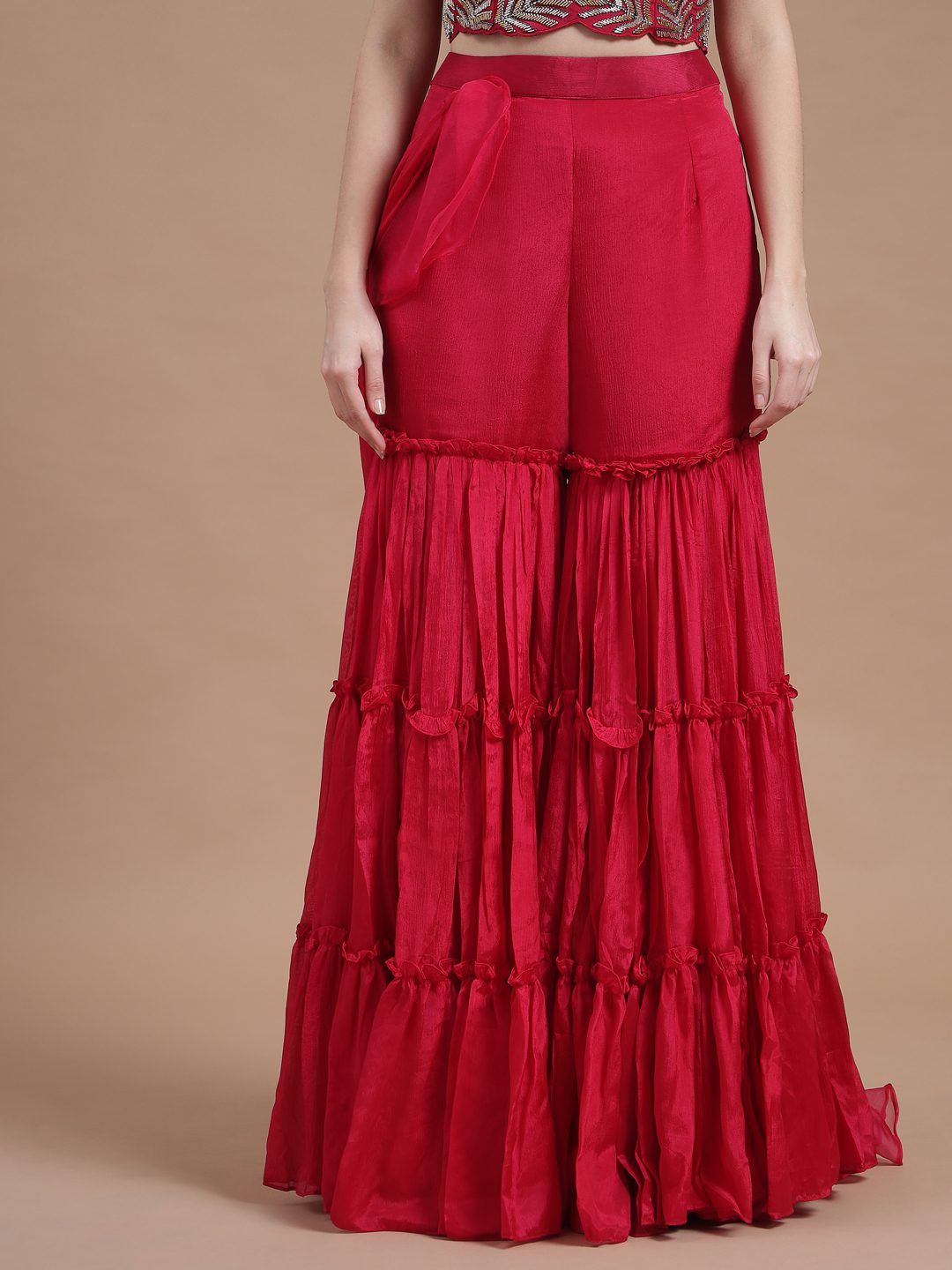 Hiba Hot Pink Sharara Drape