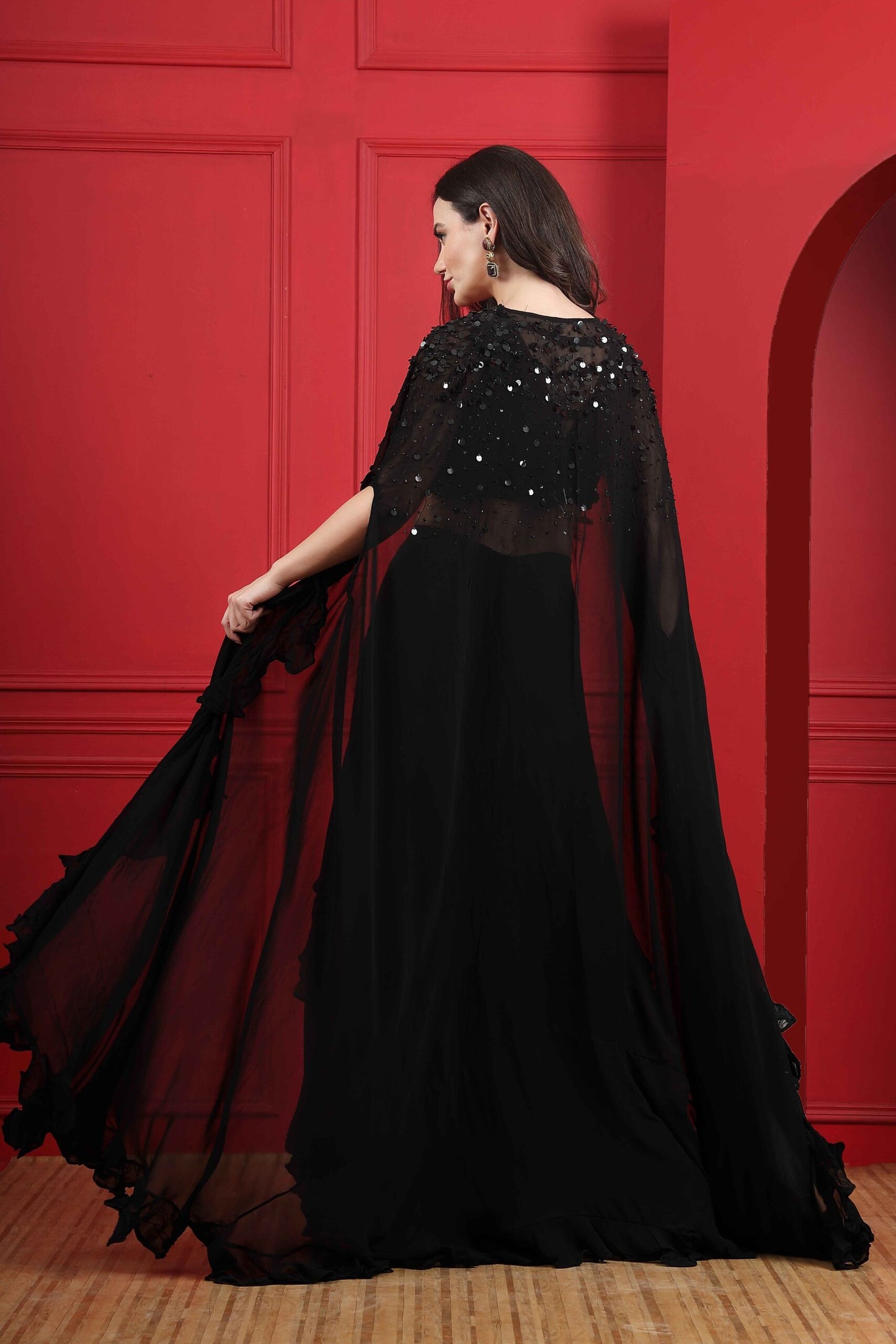 Paro Lehenga with Cape