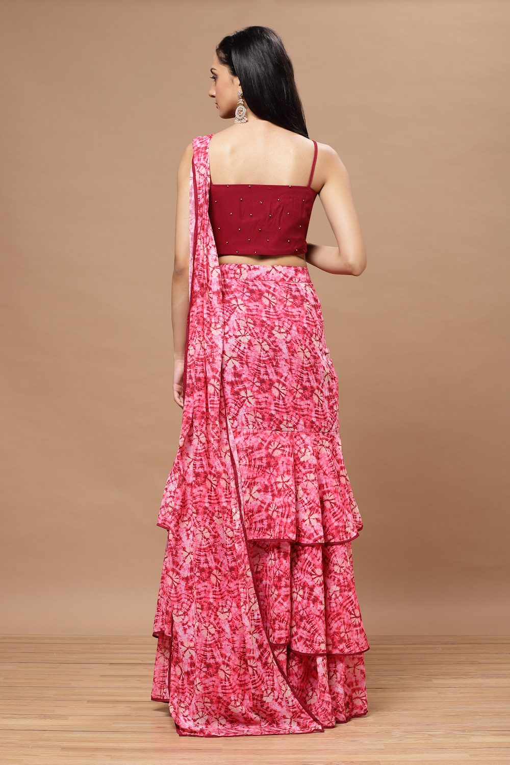 Ruya Red Printed Saree