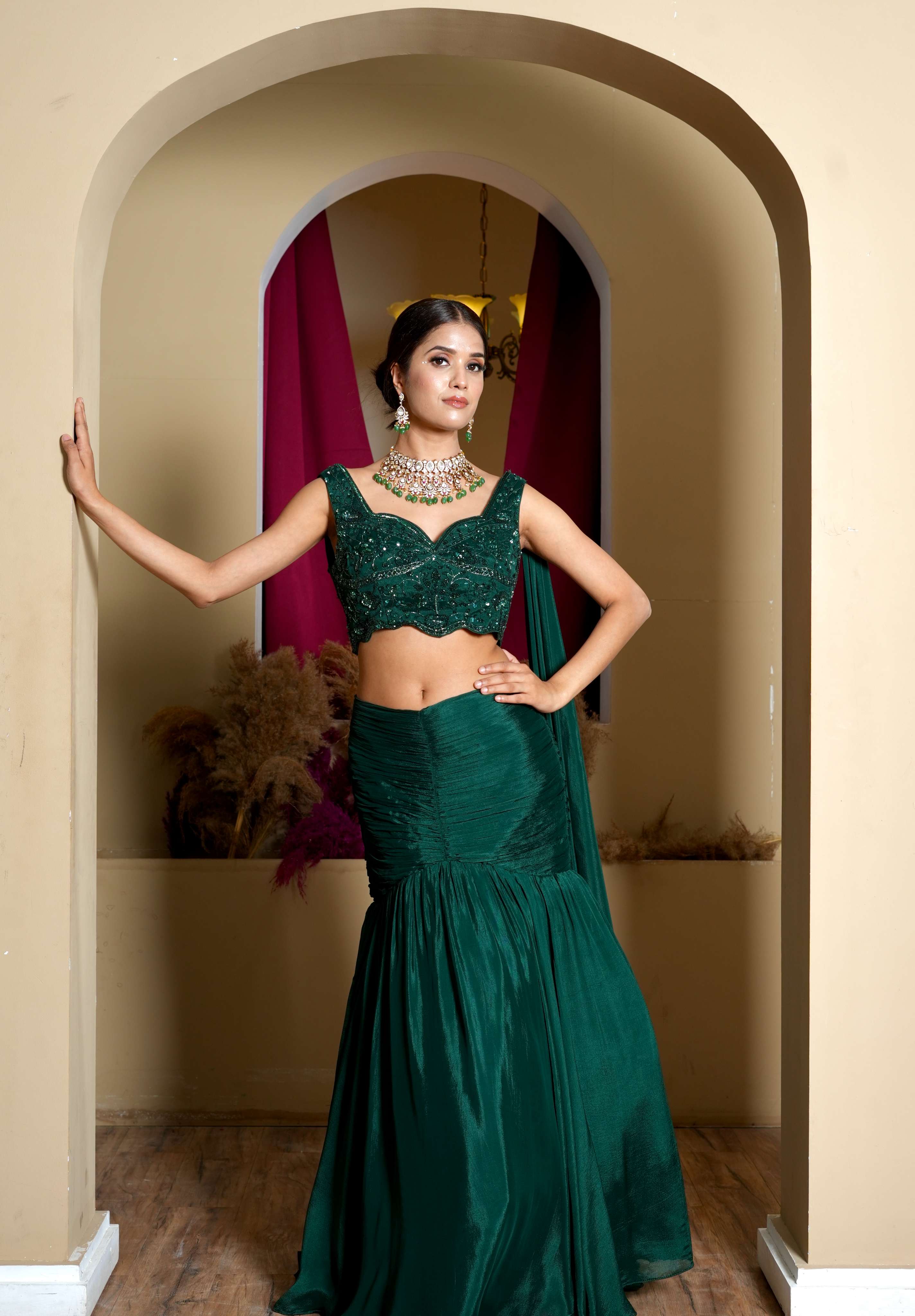 Maya Ruched Lehenga