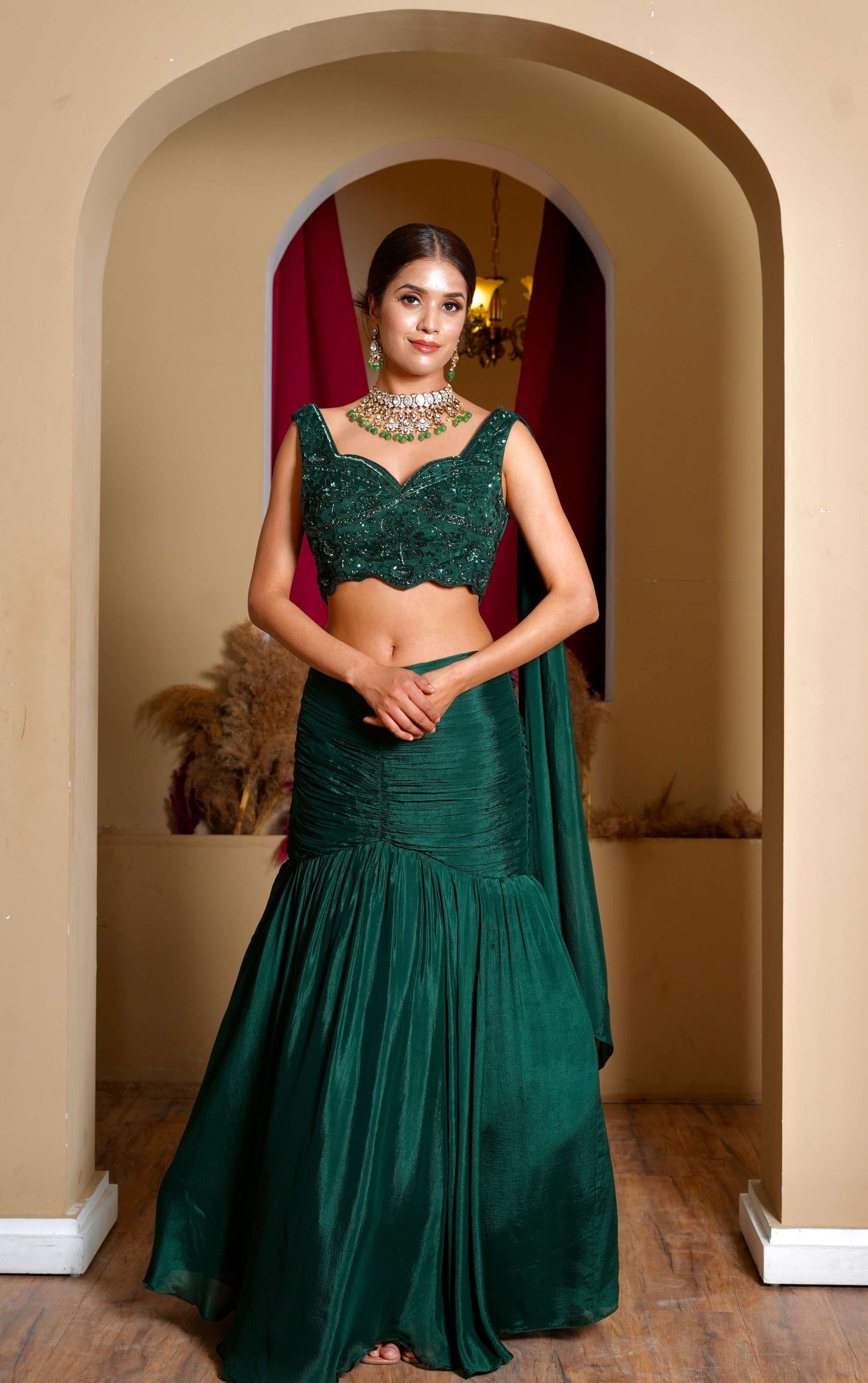 Maya Ruched Lehenga