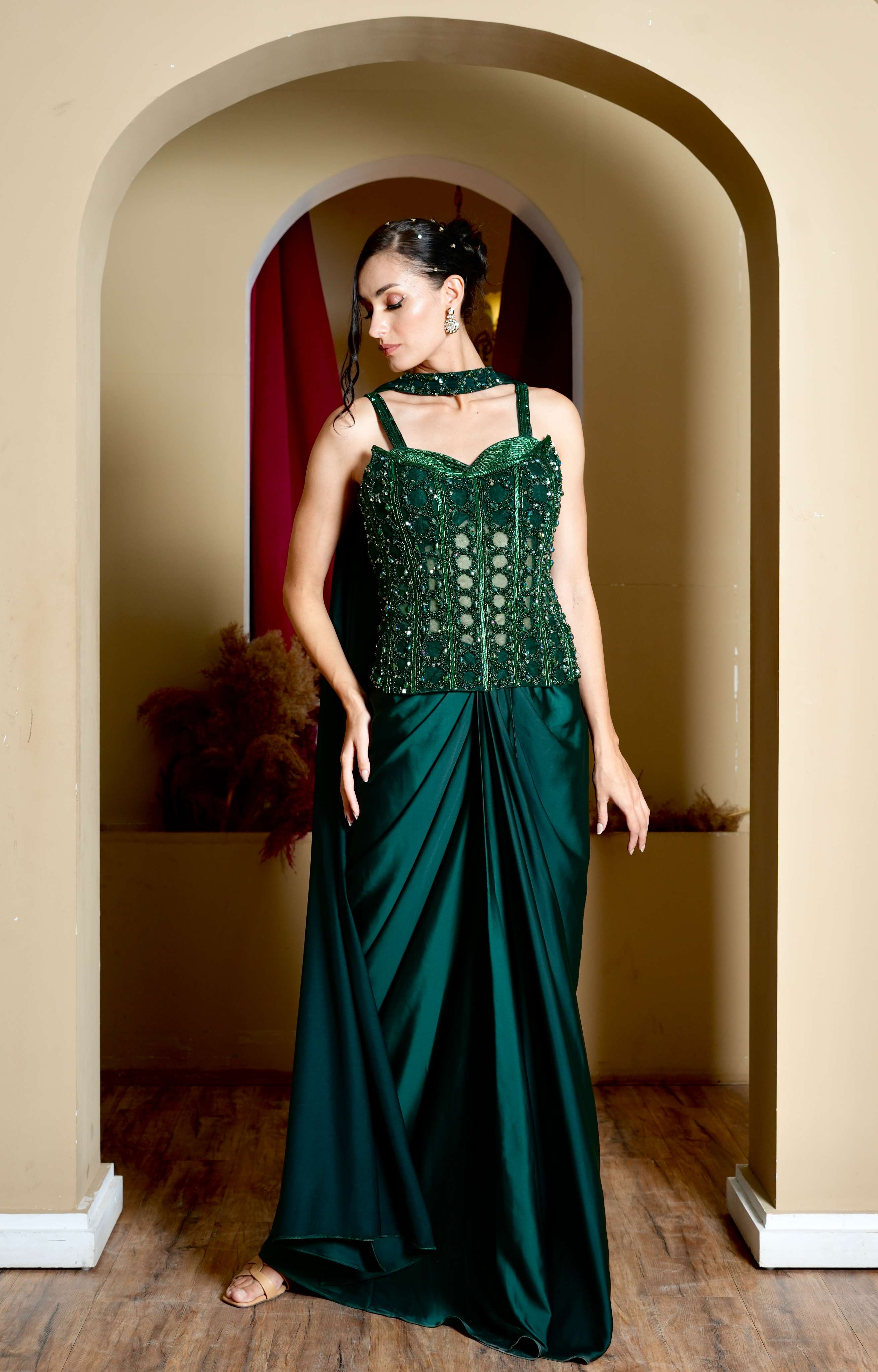 Zinia Green Corset