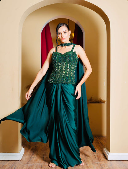 Zinia Green Corset